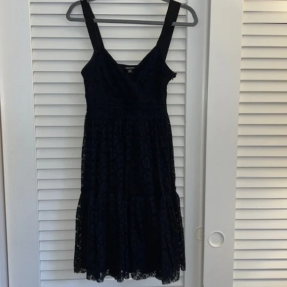 Dkny | Dresses | Dkny Black Lace Swing Dress 4 Ribbon Strap | Poshmark